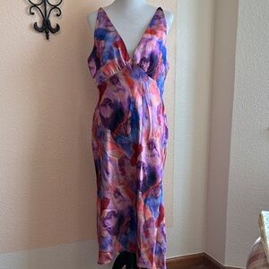 BHLDN Vibrant Purple and Pink Midi Dress Sz XL